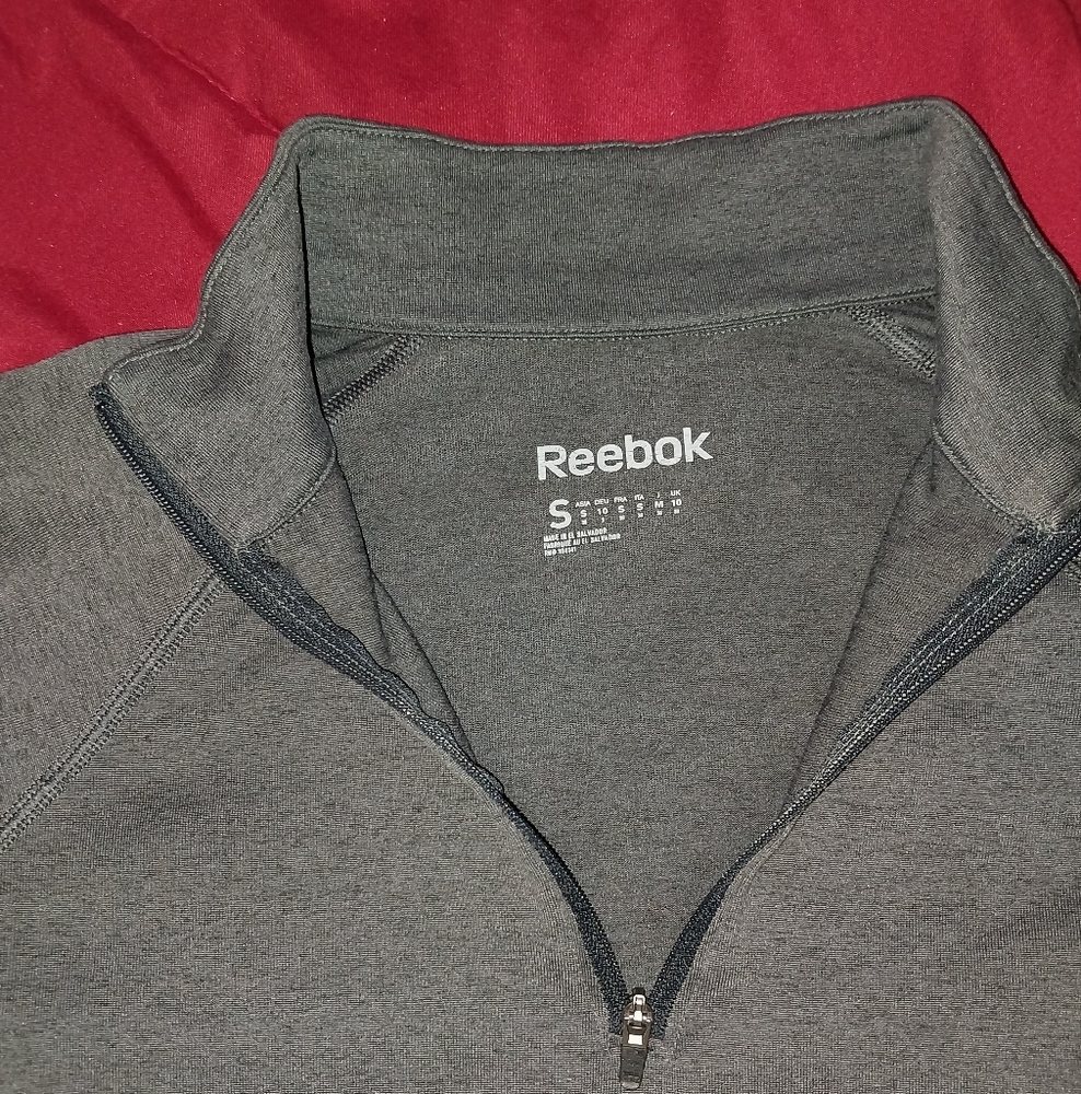 Reebok Gray and Adidas White Quarter-Zip Pullover sz S - Picture 9 of 14